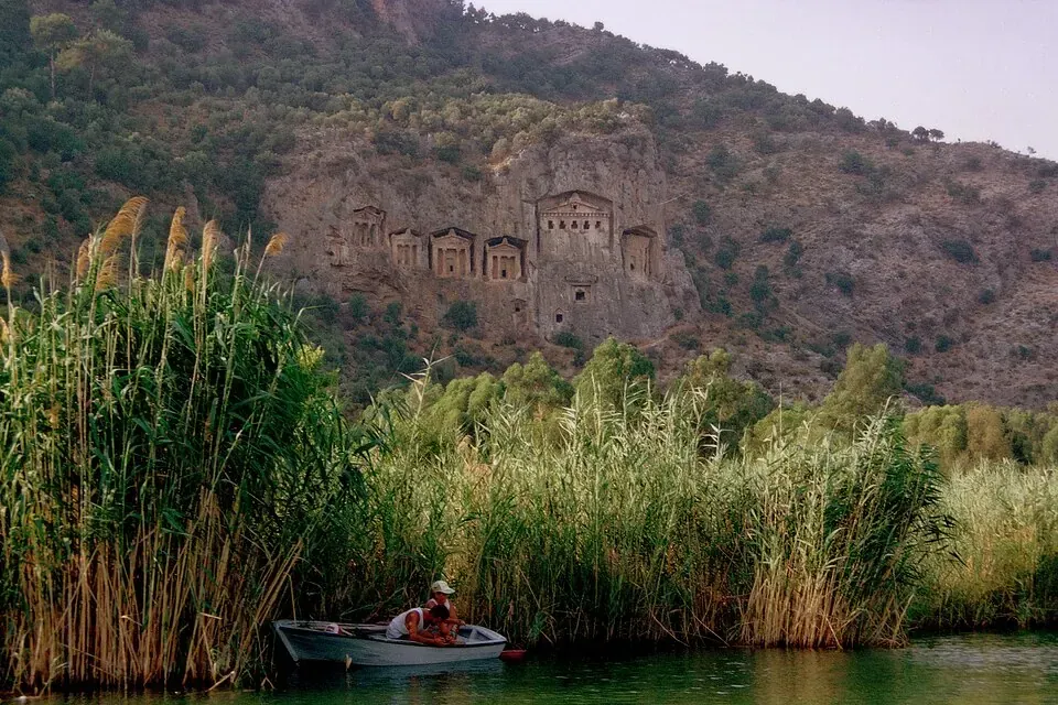 Dalyan-rivier en graven van Kaunos, foto uit 1995